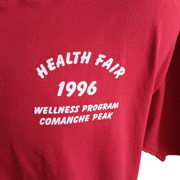 T-shirt Large Vintage 1990's 1996 COMANCHE PEAK OKLAHOMA FITNESS GRAPHIC - Picture 5 of 5